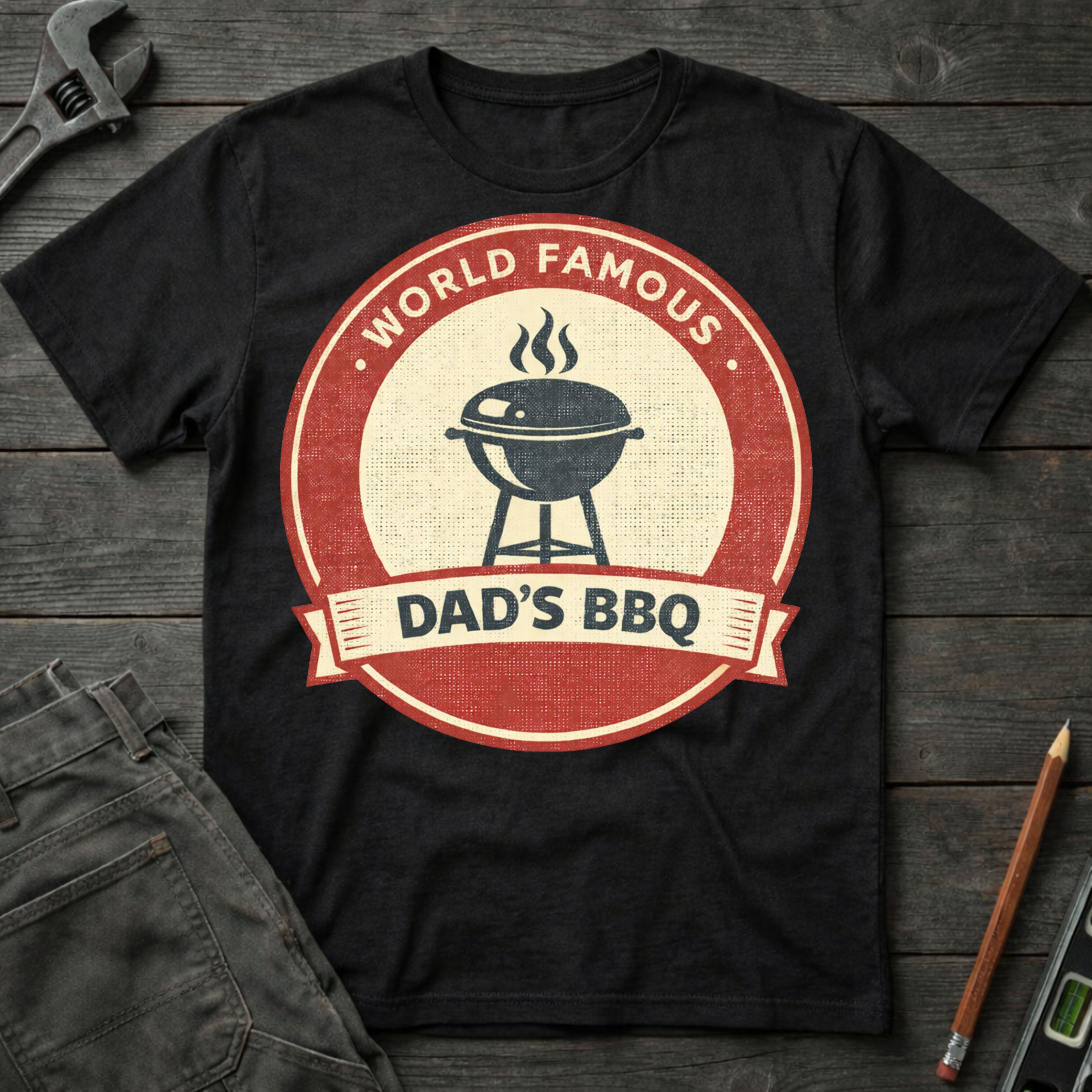 Dad's BBQ Badge T-Shirt