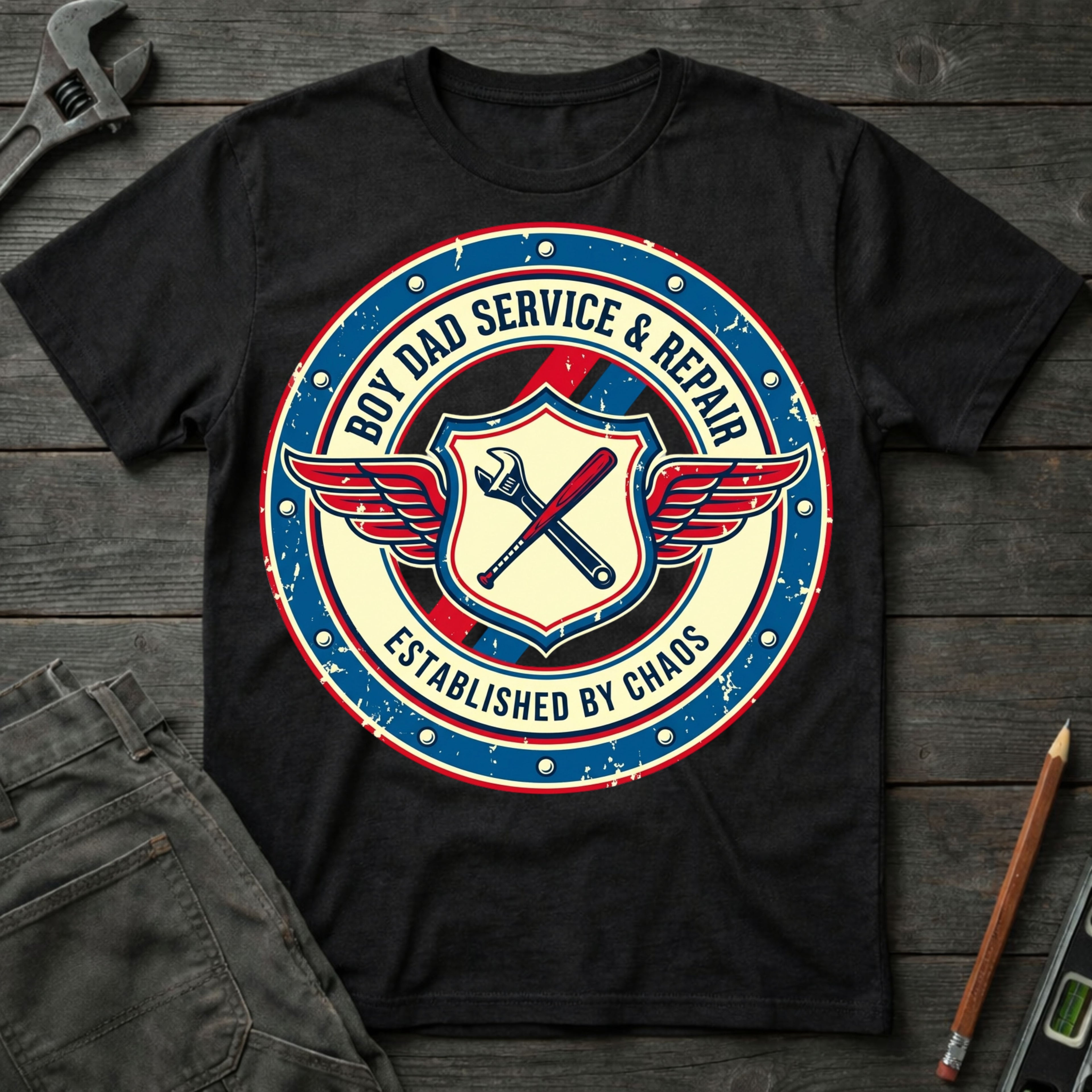 Boy Dad Service and Repair T-Shirt