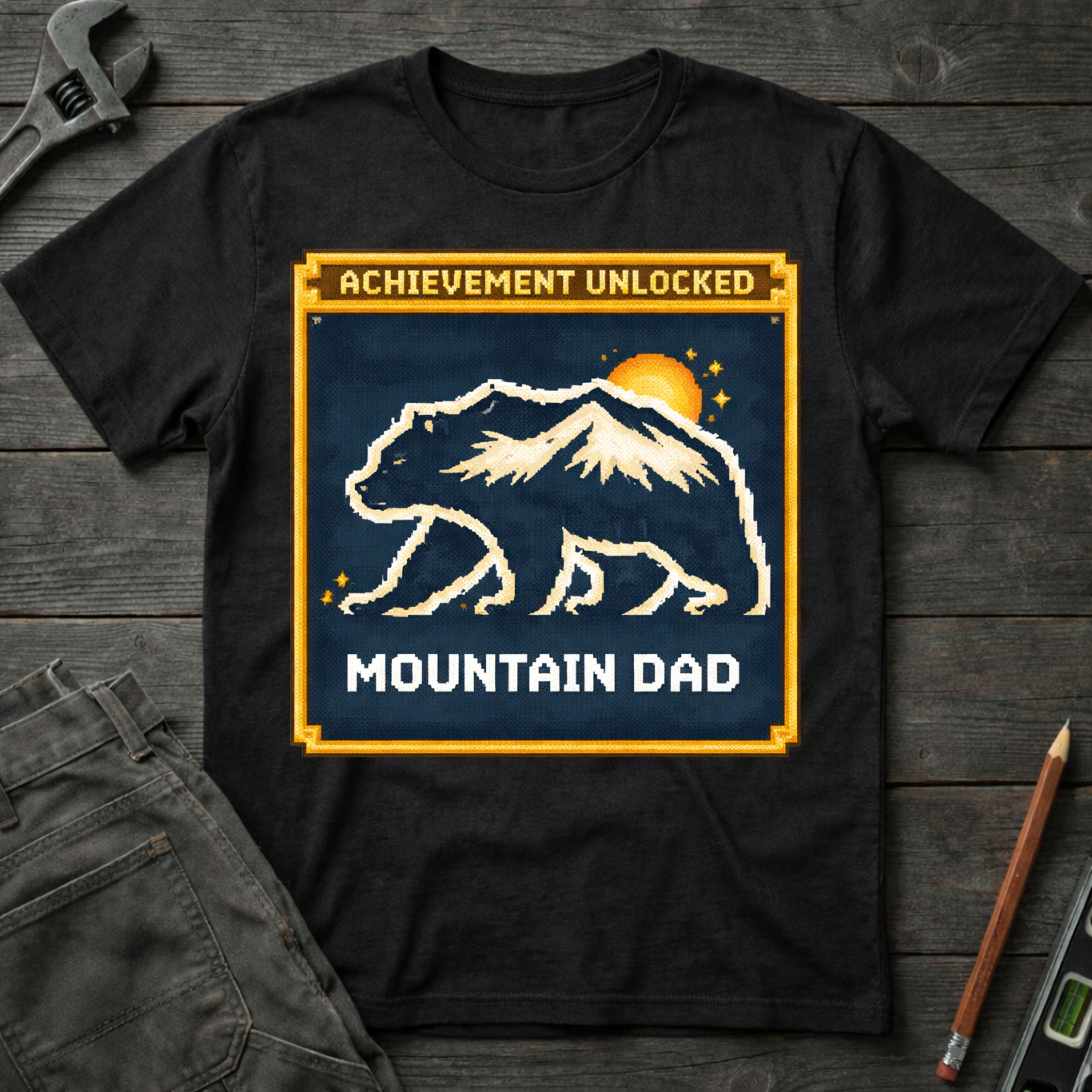 Achievement Unlocked: Mountain Dad T-Shirt