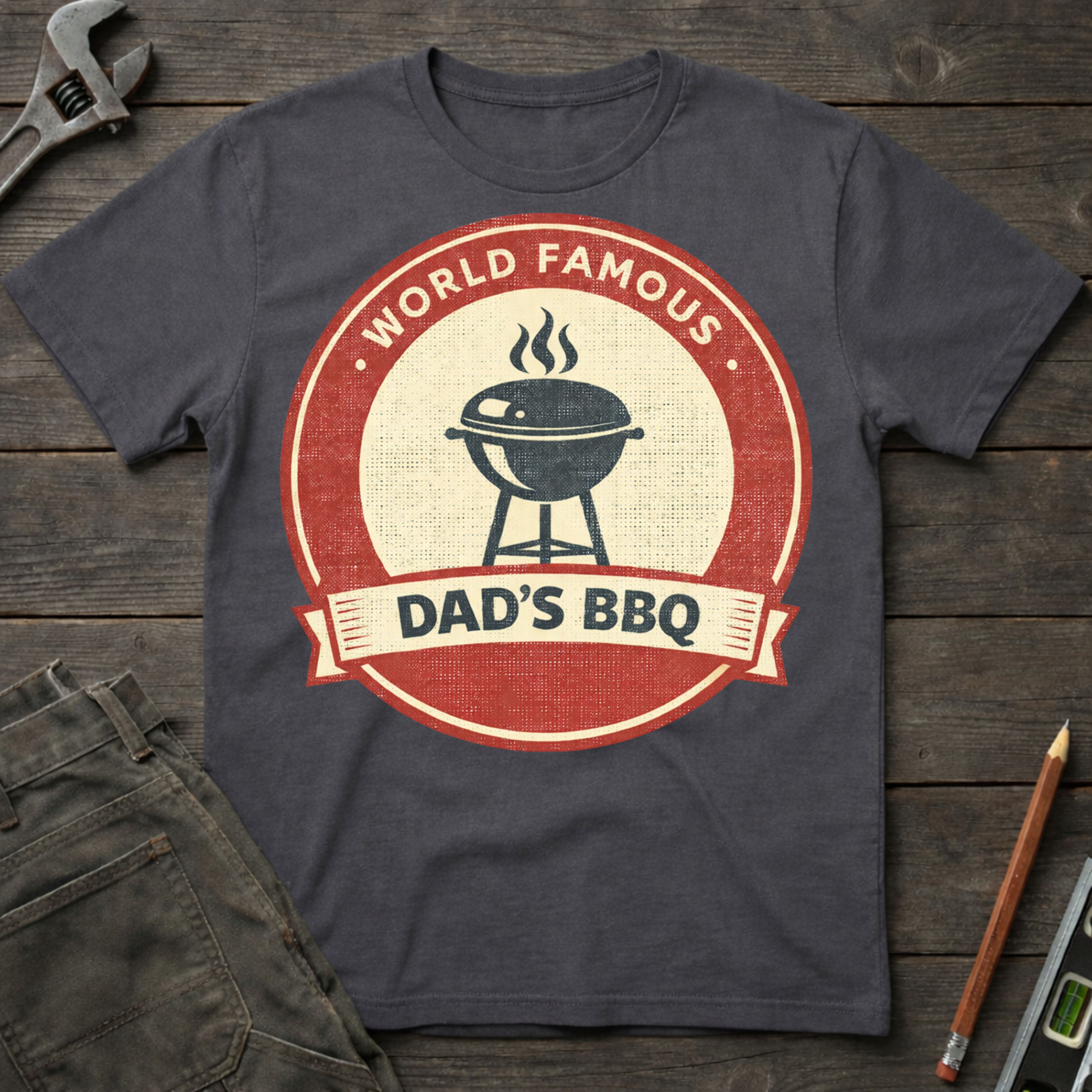 Dad's BBQ Badge T-Shirt
