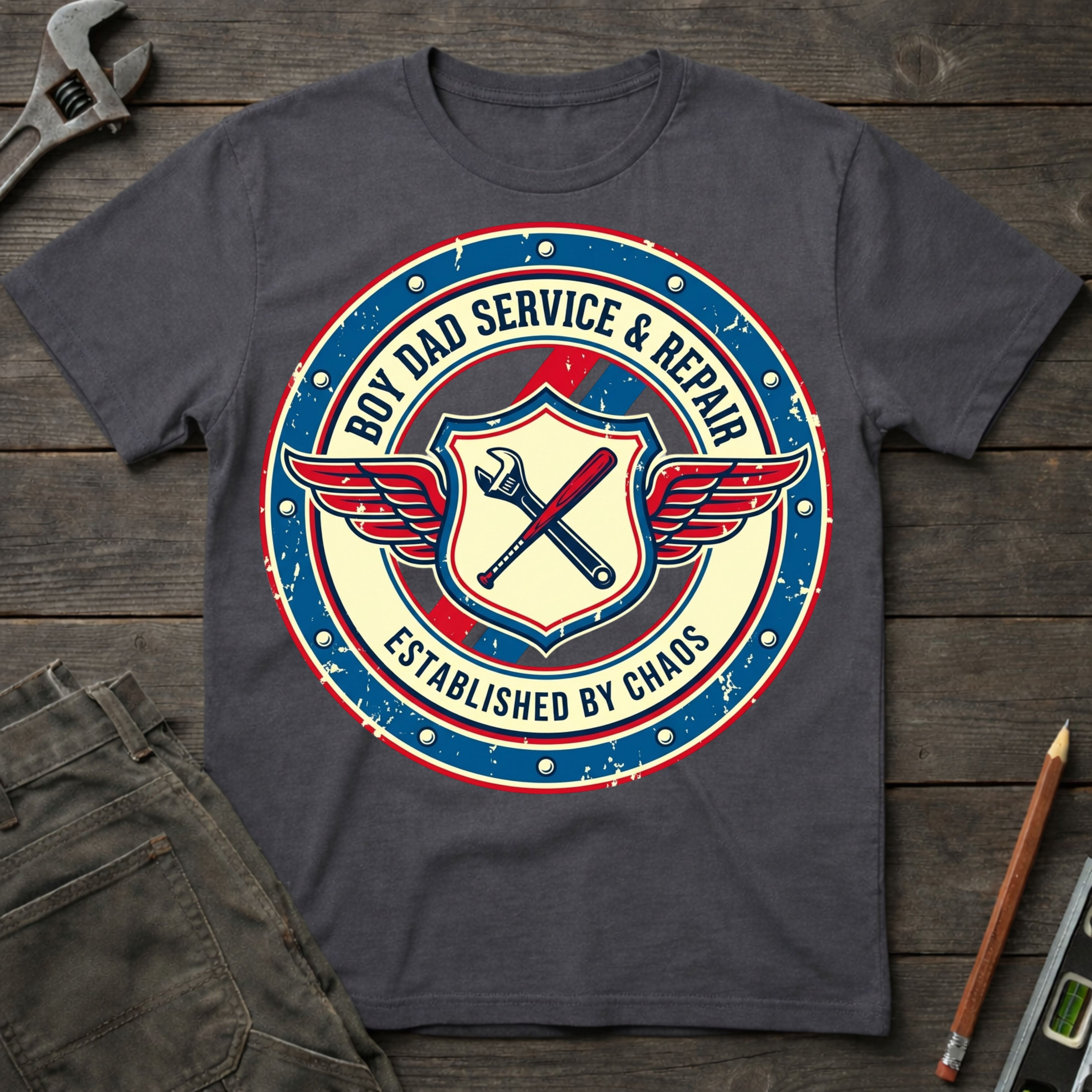 Boy Dad Service and Repair T-Shirt