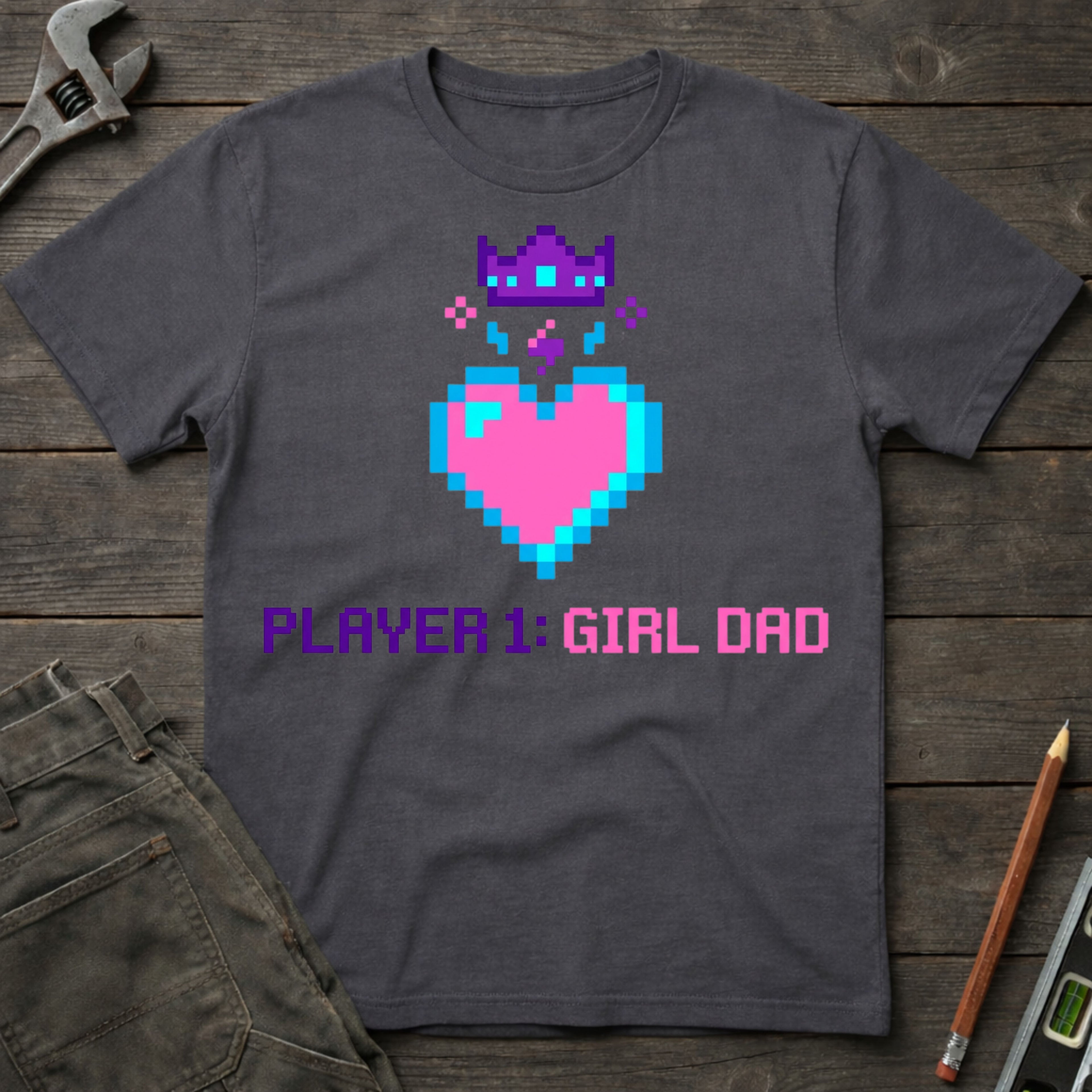Player 1: Girl Dad T-Shirt