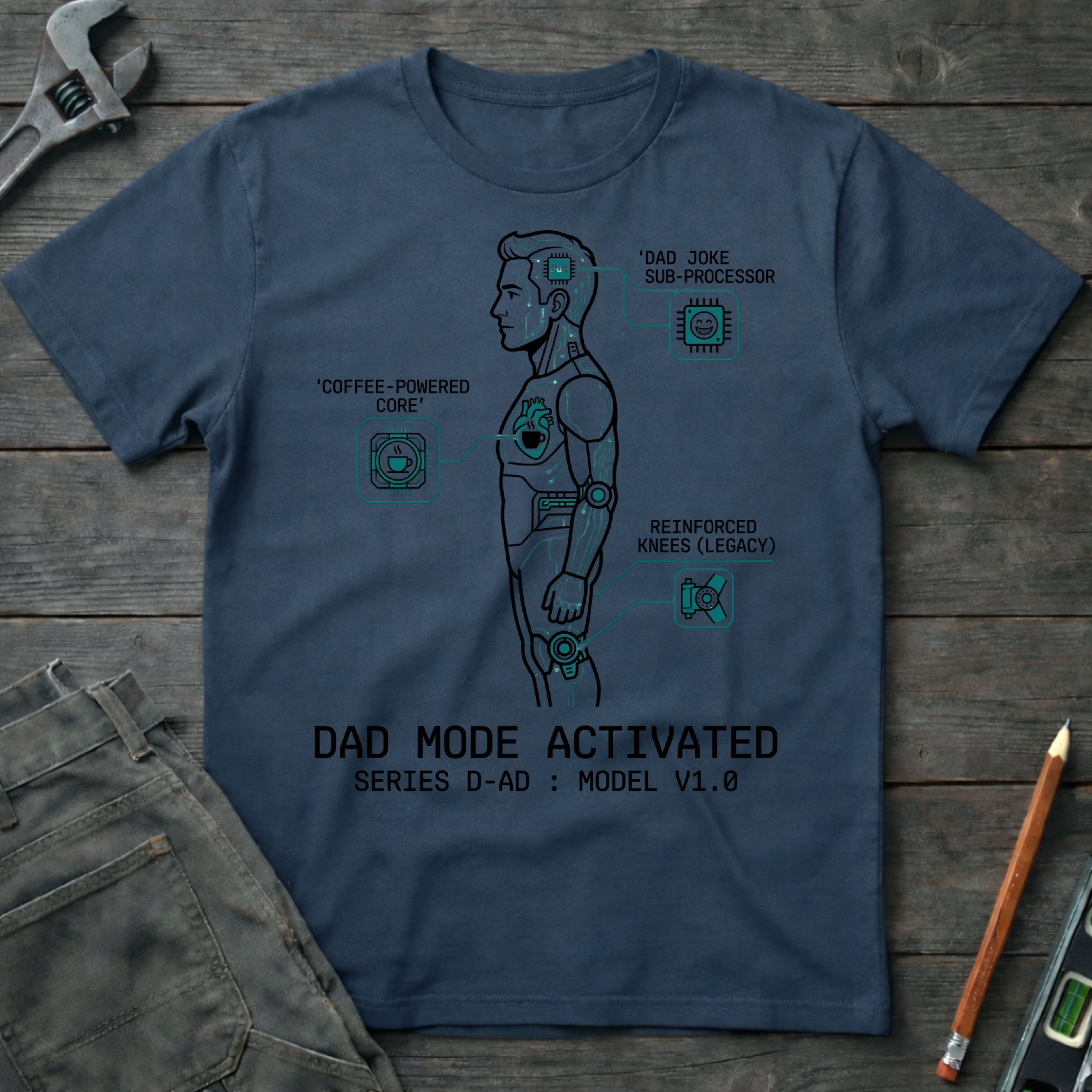 Dad Mode Activated Diagram T-Shirt