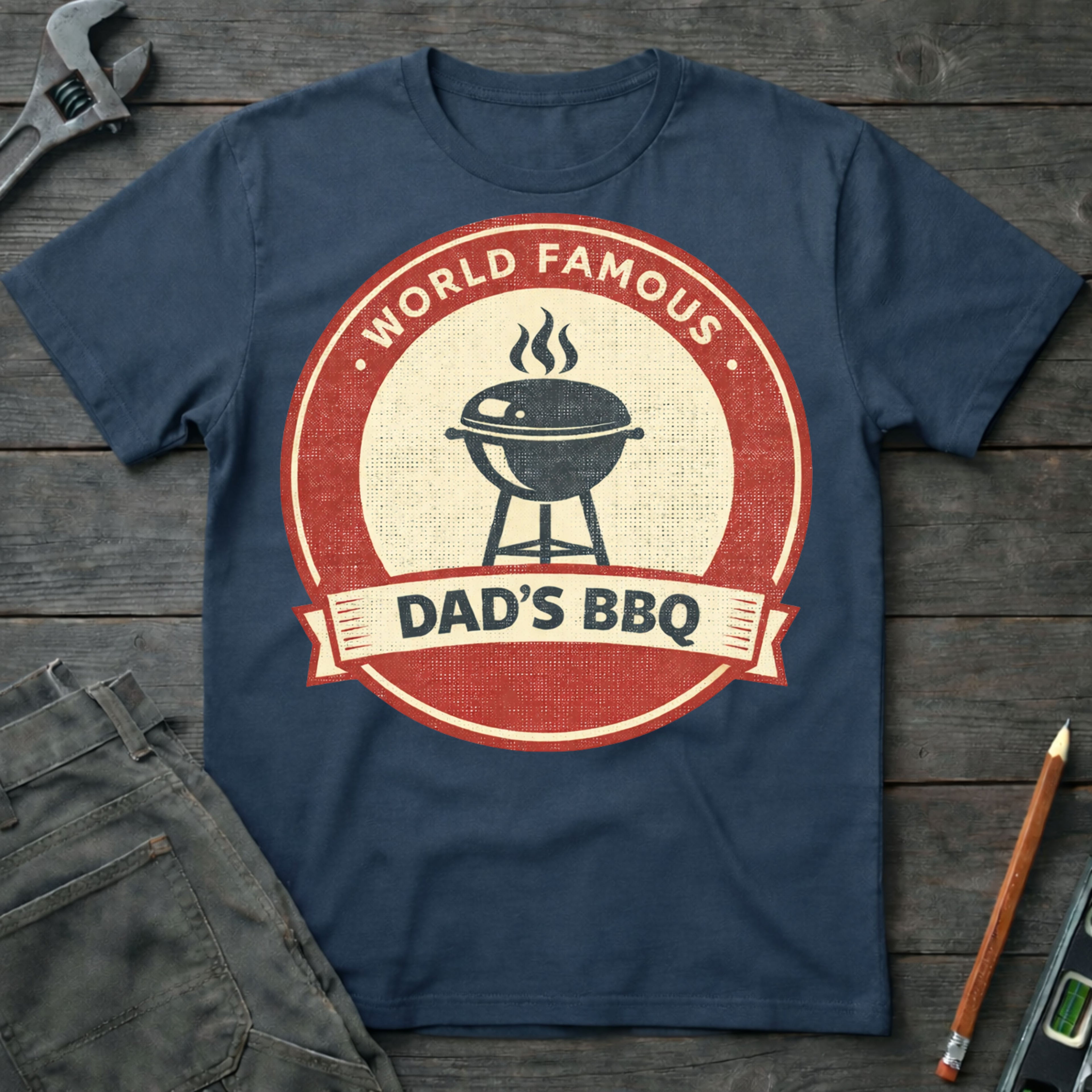 Dad's BBQ Badge T-Shirt