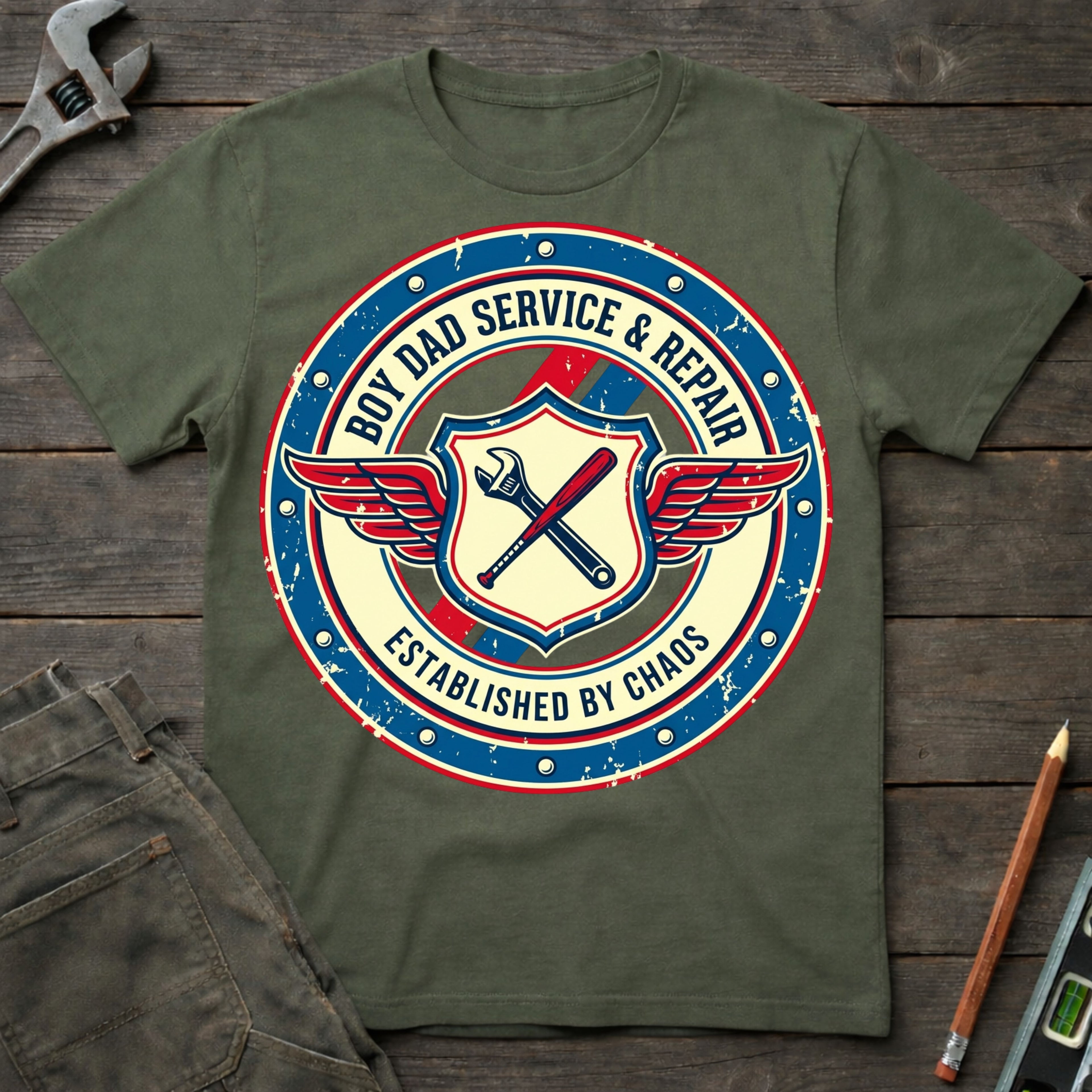 Boy Dad Service and Repair T-Shirt