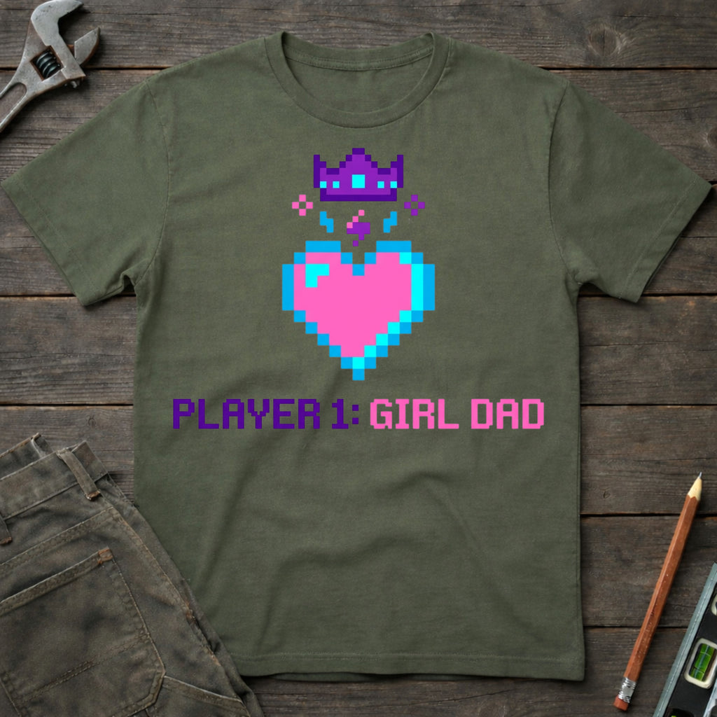 Player 1: Girl Dad T-Shirt