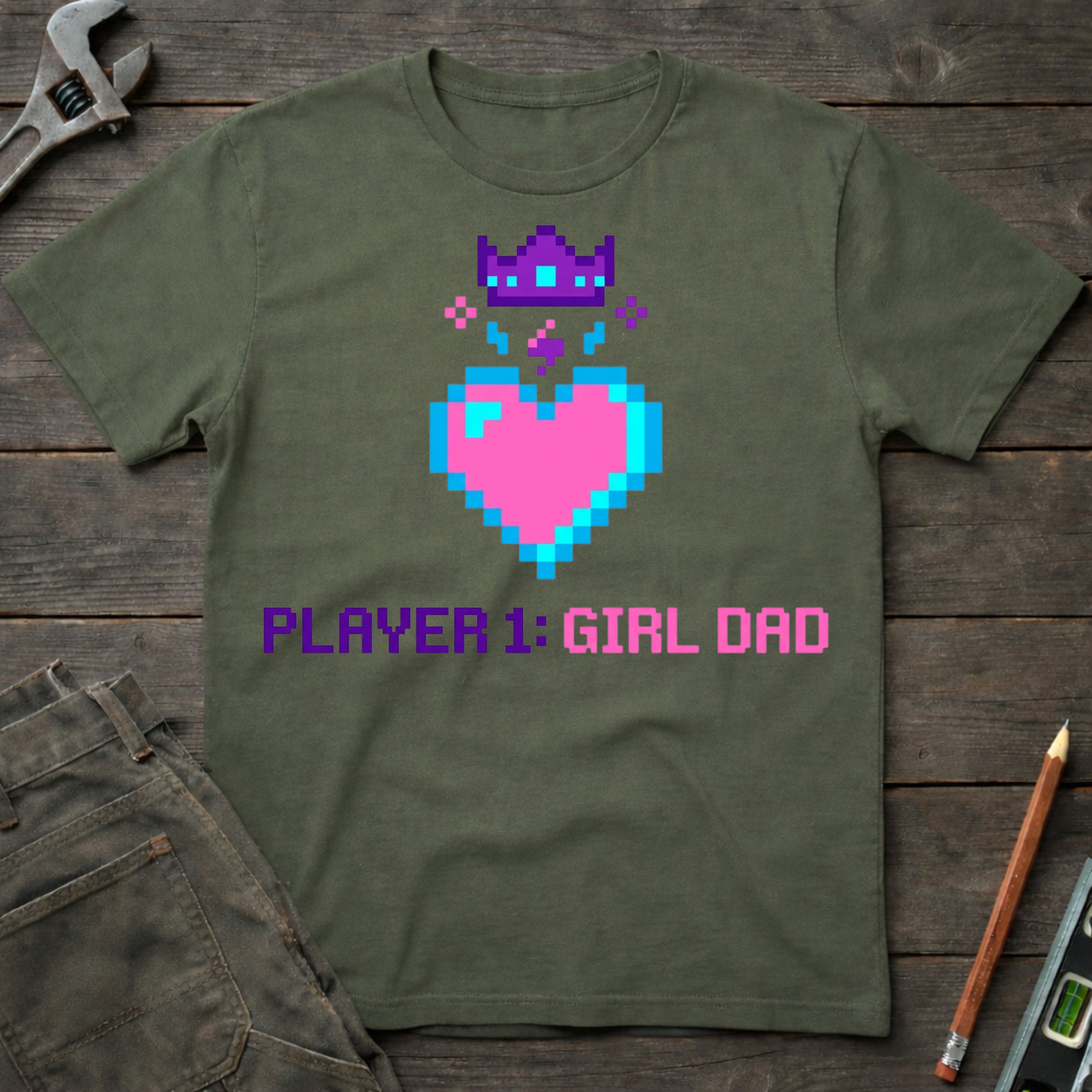 Player 1: Girl Dad T-Shirt
