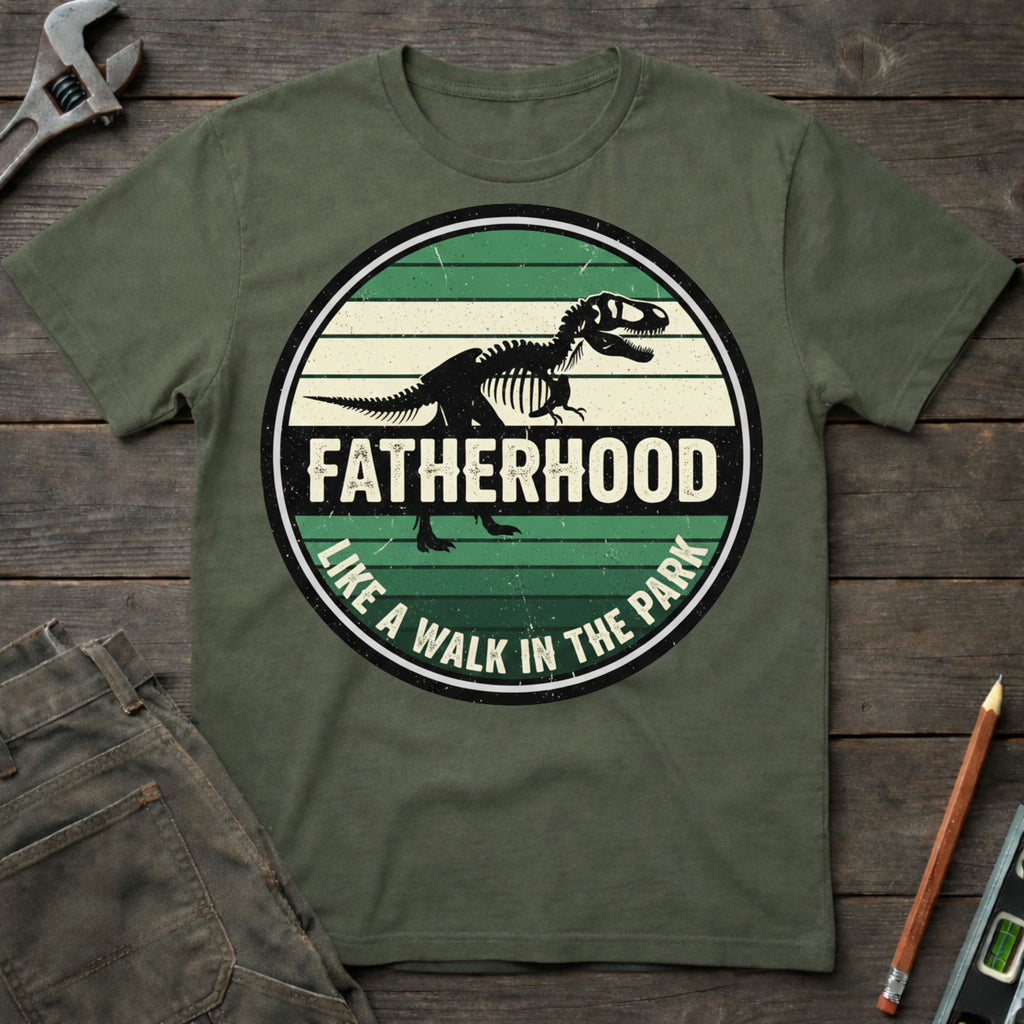 Fatherhood: A Walk in the Park Badge T-Shirt