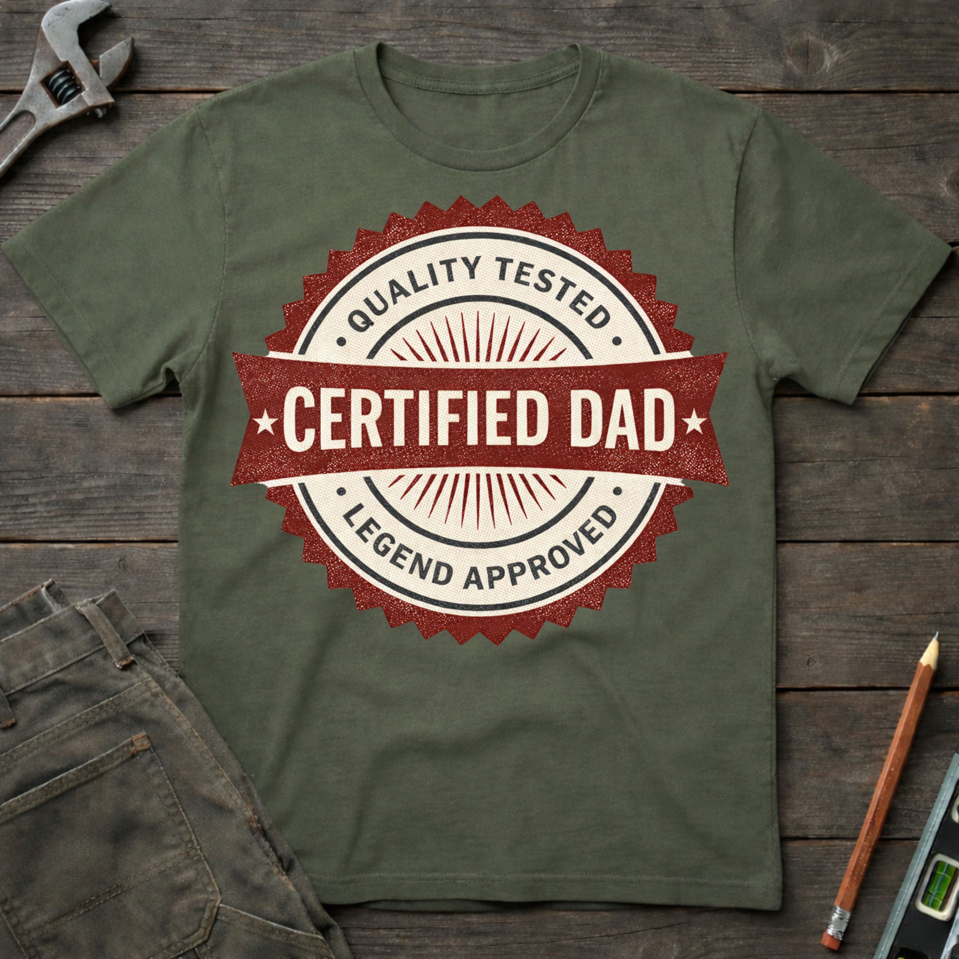 Certified Dad Badge T-Shirt