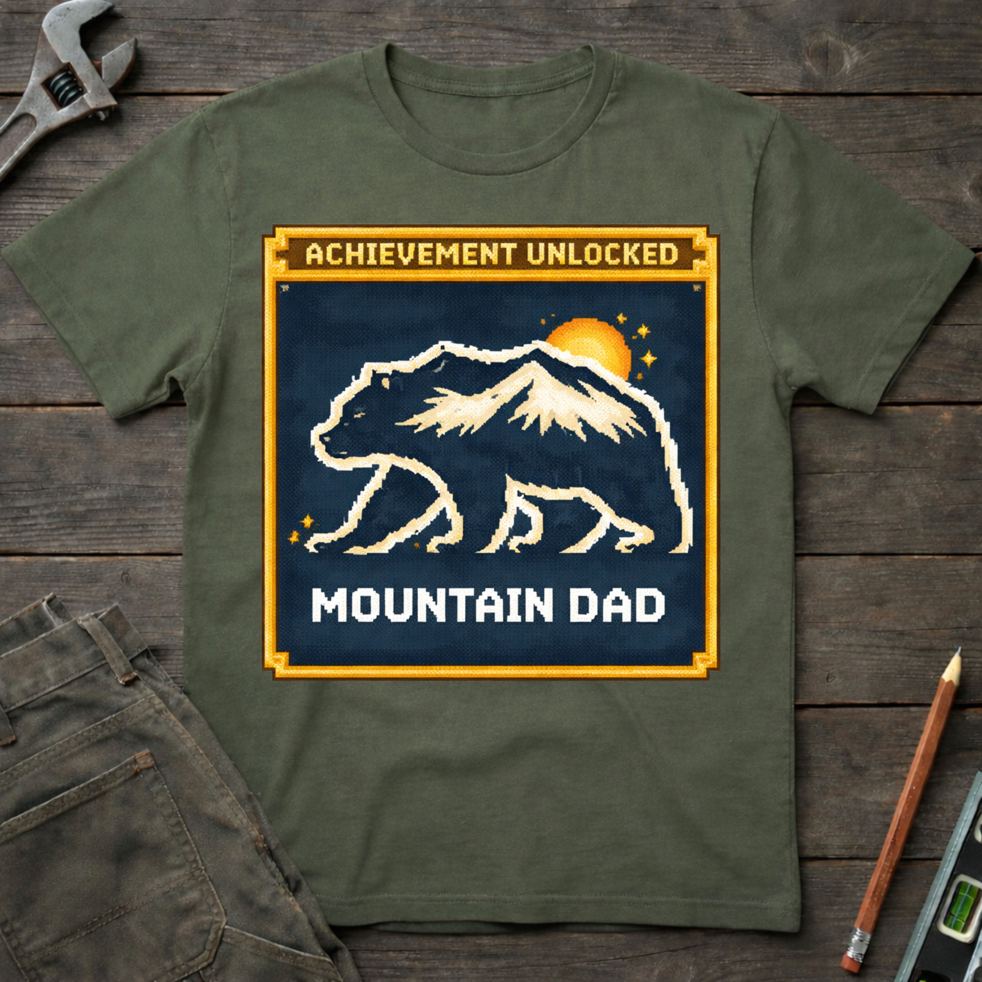 Achievement Unlocked: Mountain Dad T-Shirt