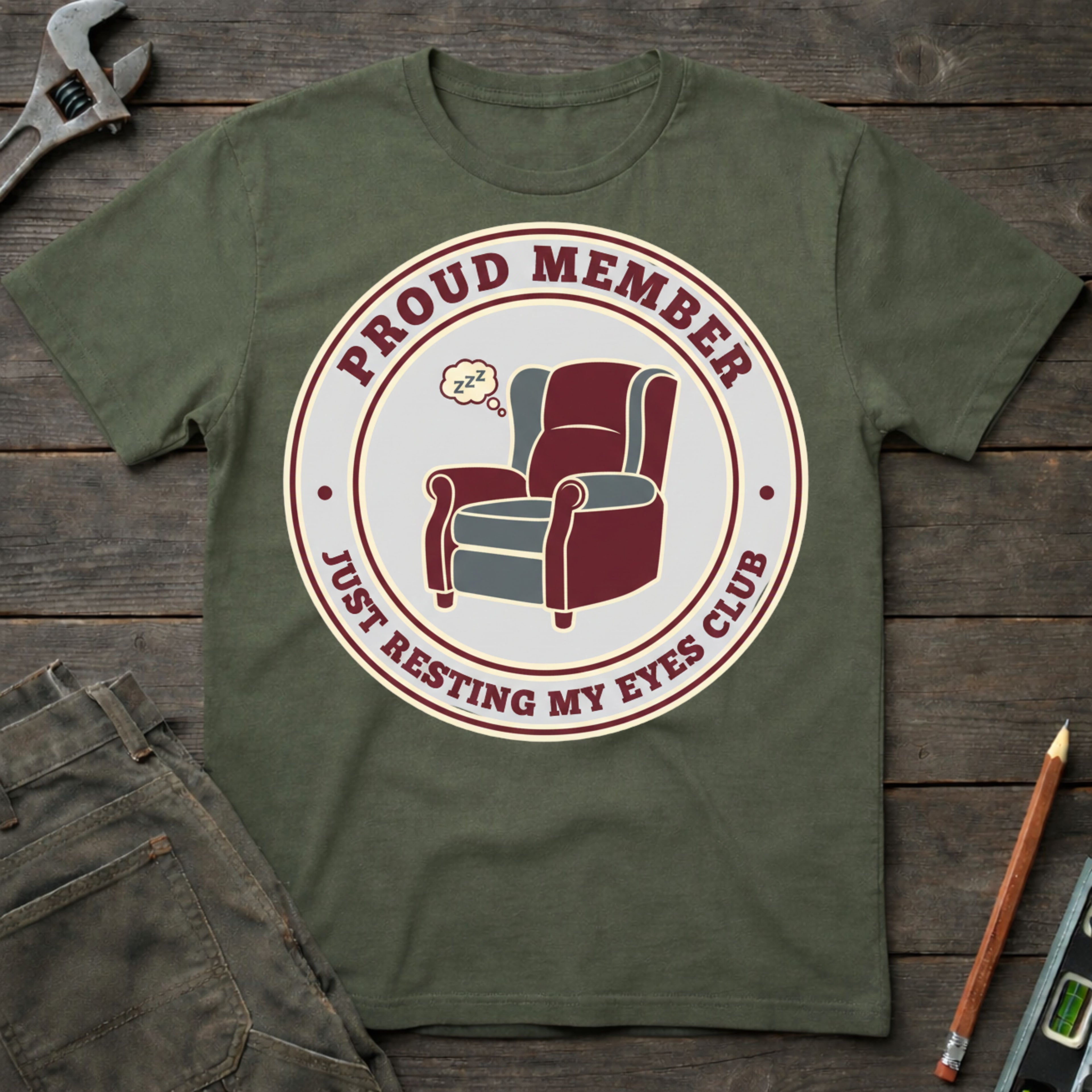 Just Resting my Eyes Club Badge T-Shirt