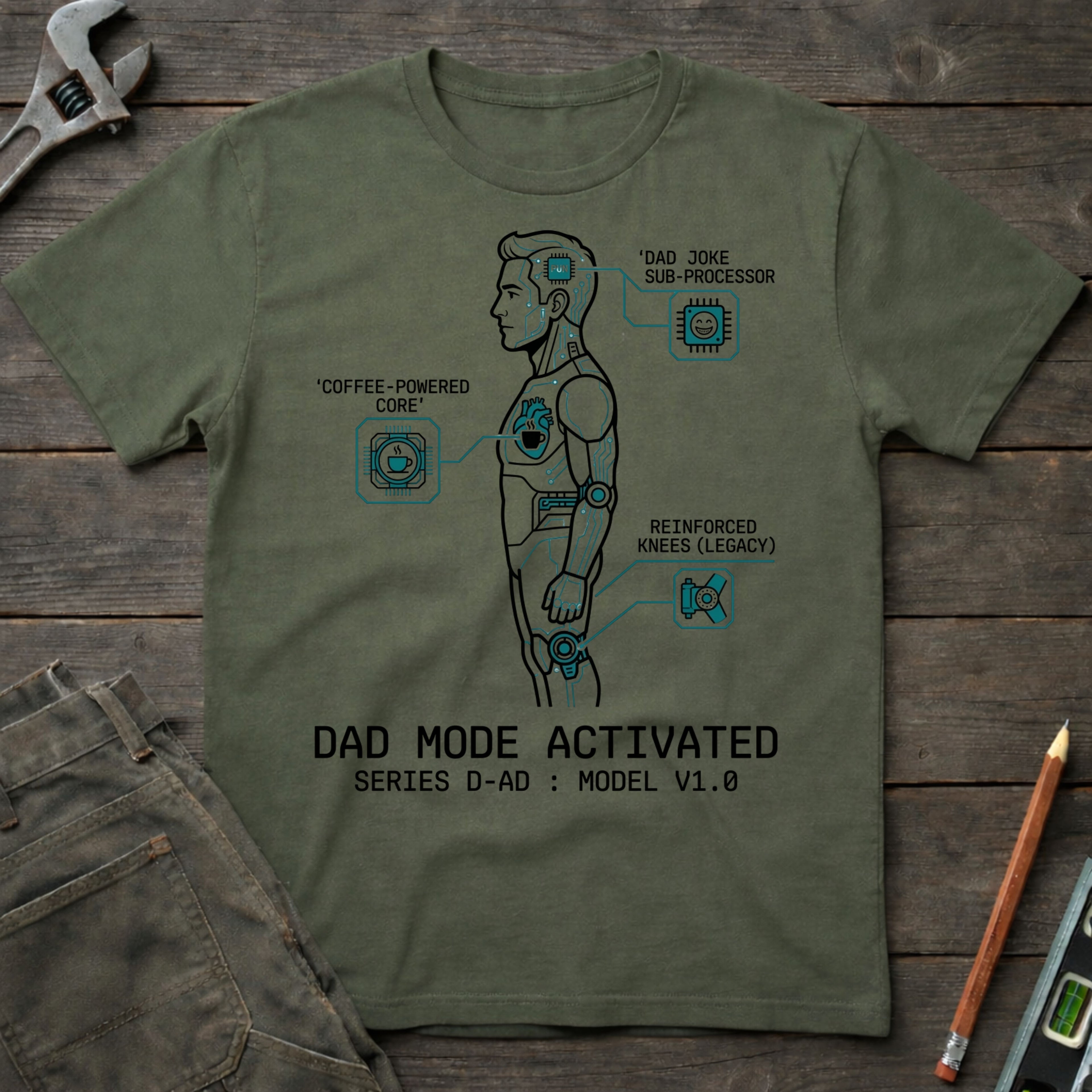 Dad Mode Activated Diagram T-Shirt
