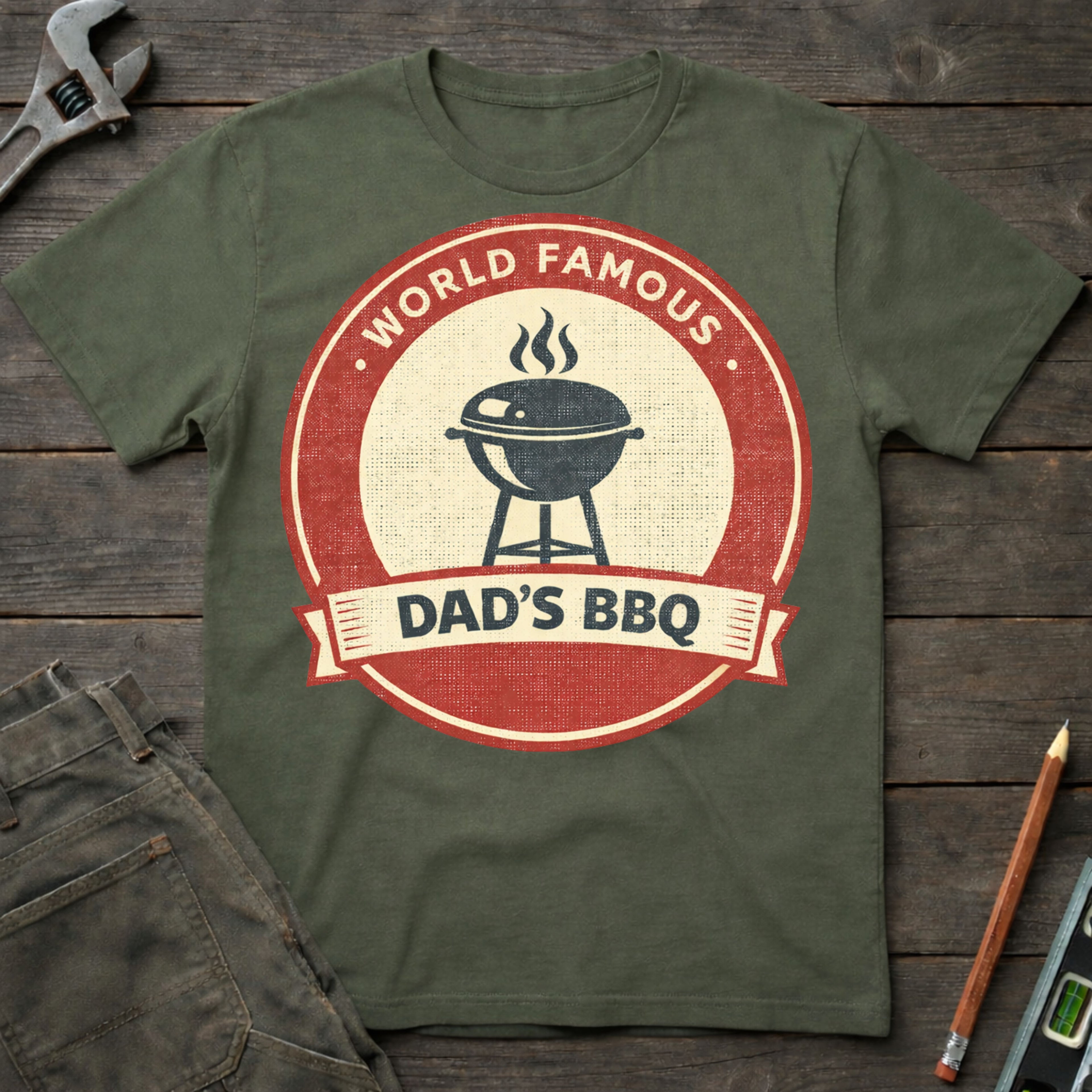 Dad's BBQ Badge T-Shirt