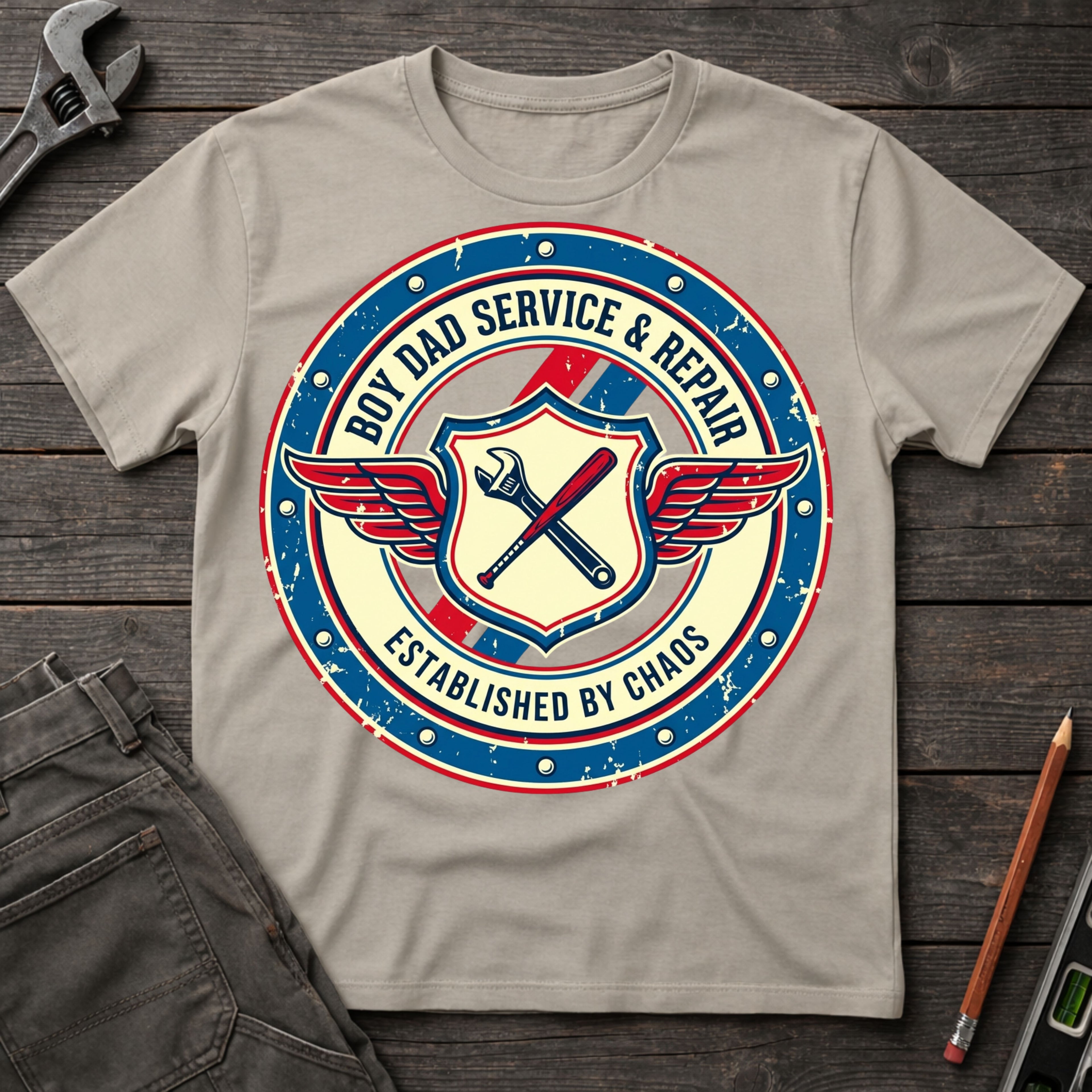 Boy Dad Service and Repair T-Shirt