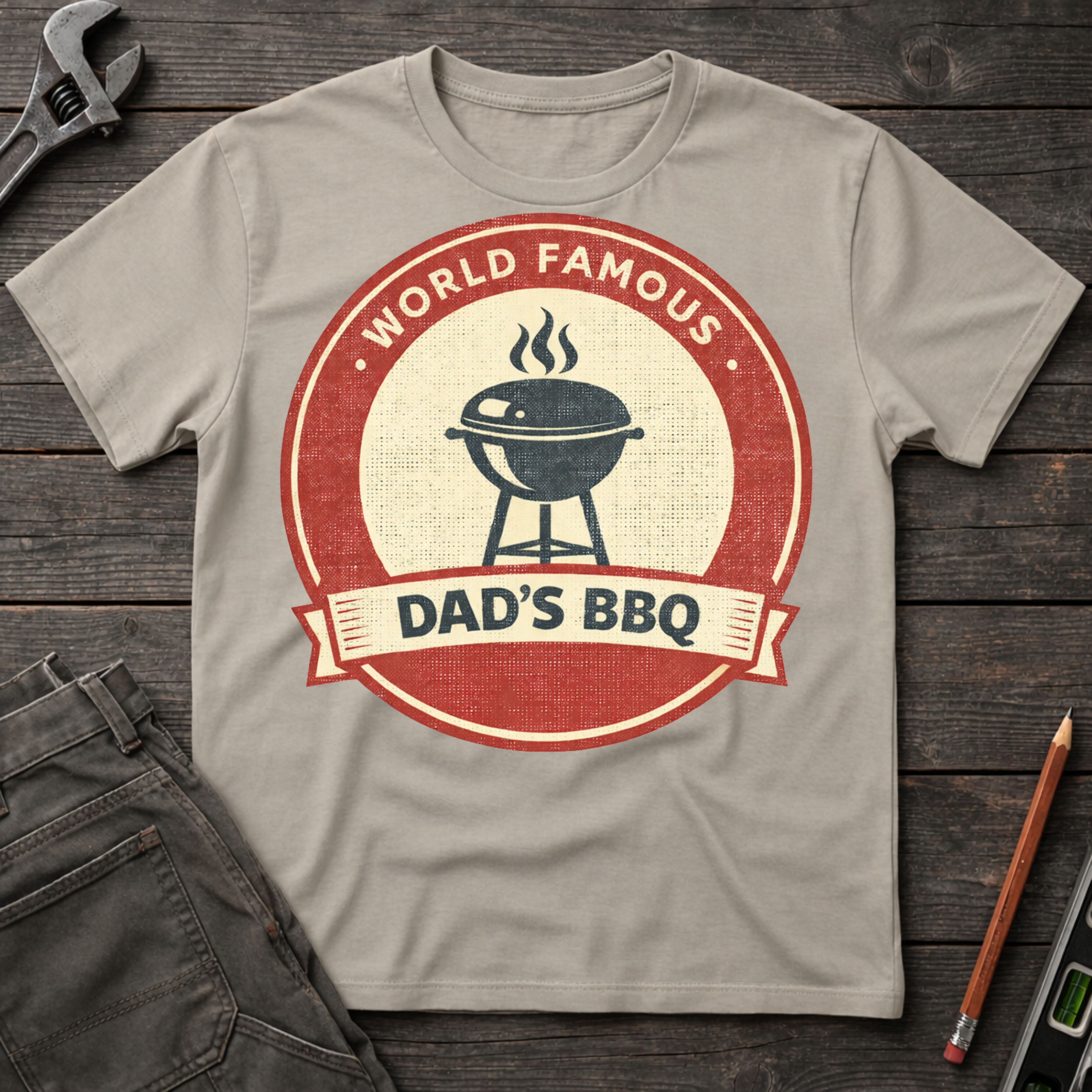 Dad's BBQ Badge T-Shirt