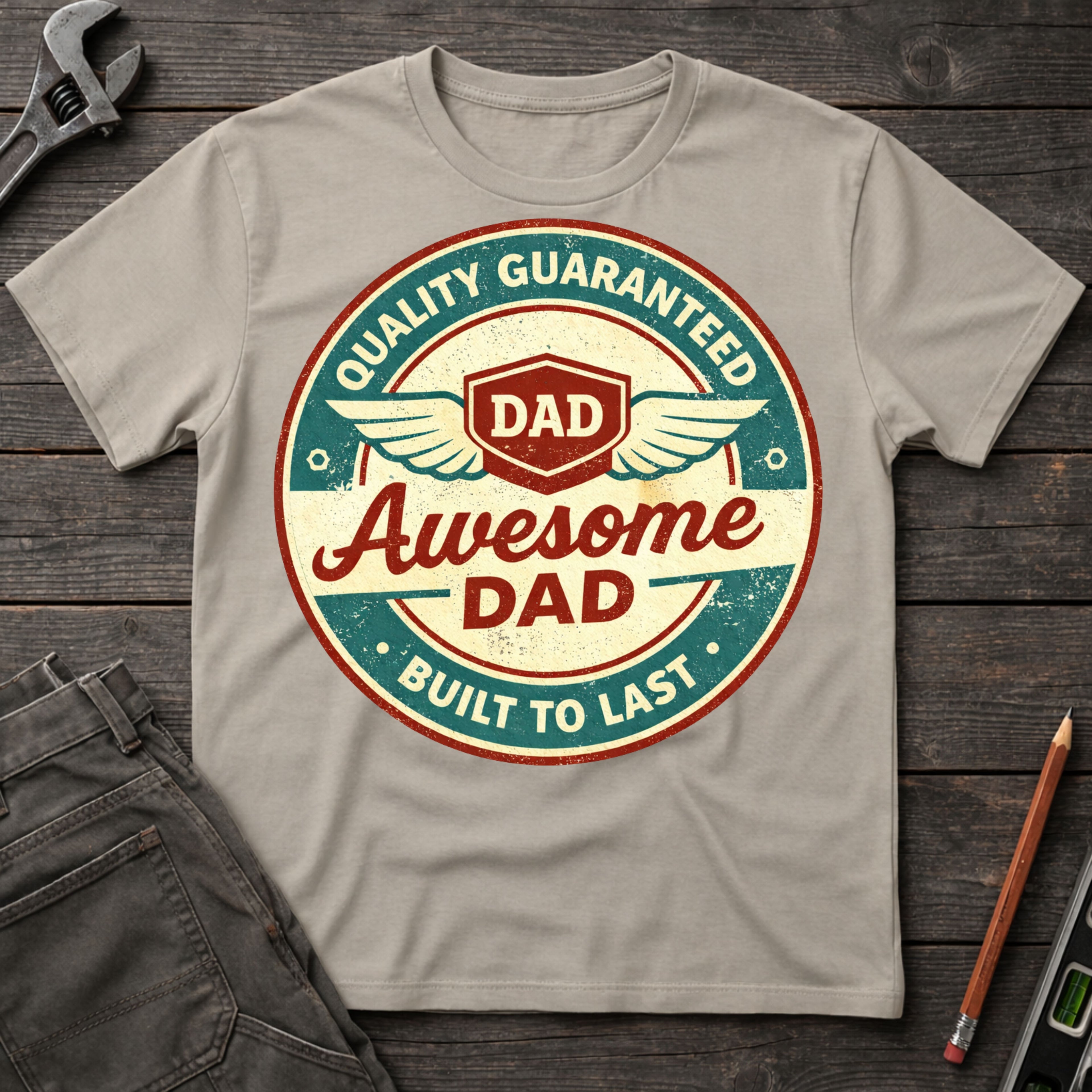 Awesome Dad Badge T-Shirt
