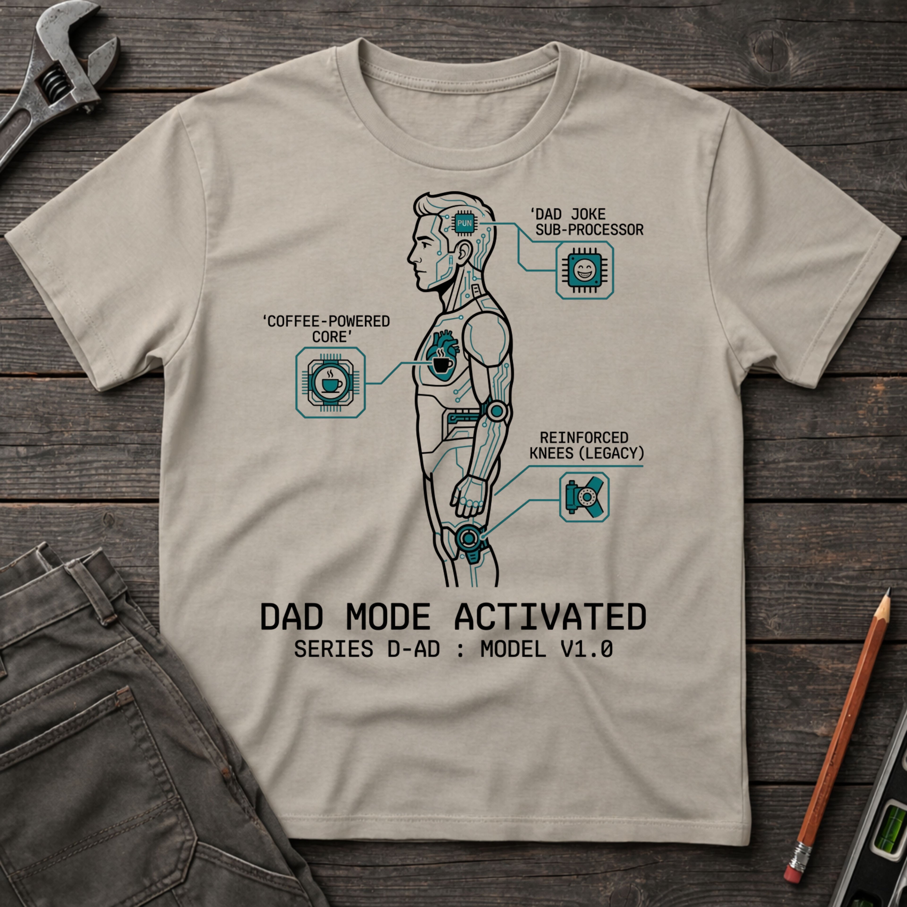 Dad Mode Activated Diagram T-Shirt