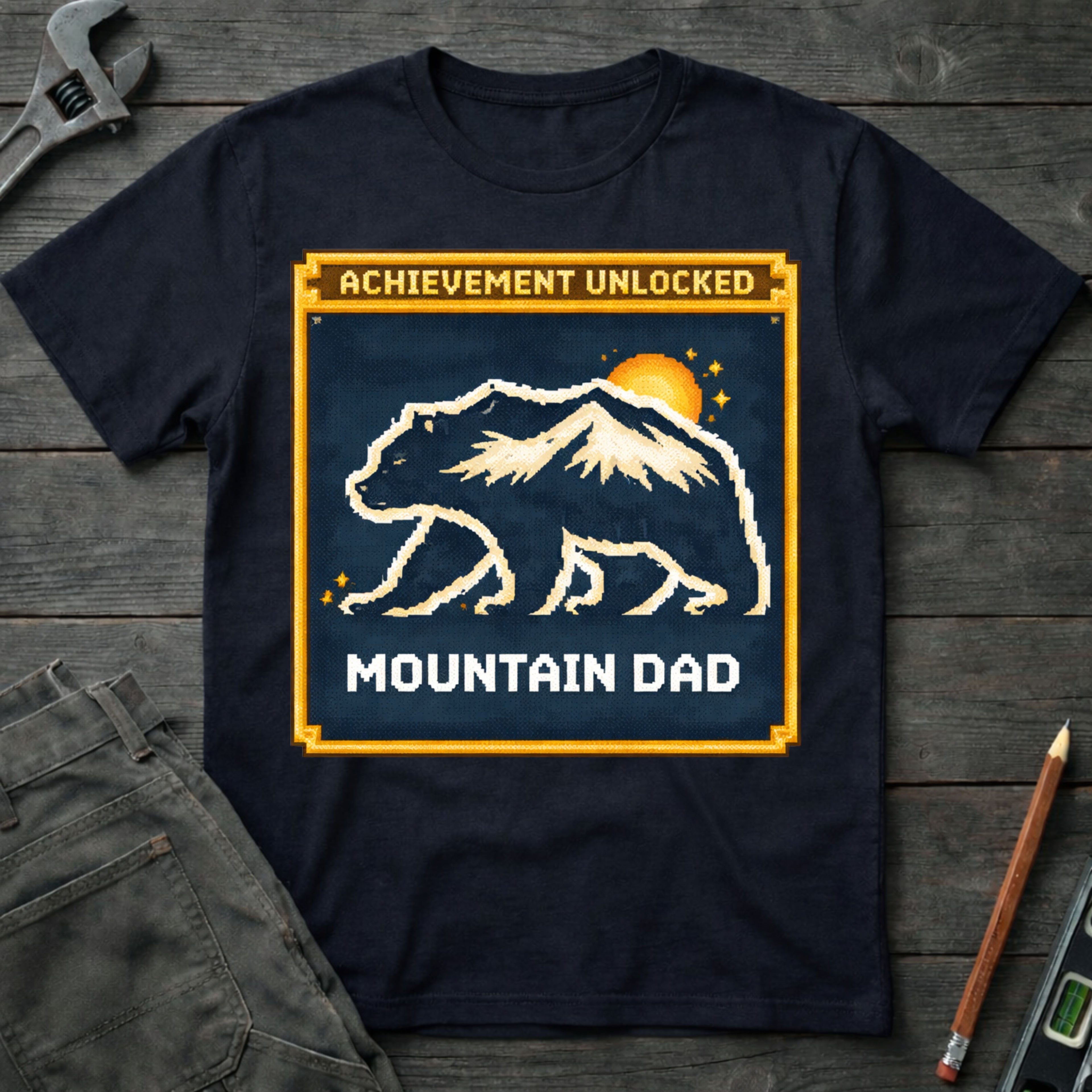 Achievement Unlocked: Mountain Dad T-Shirt