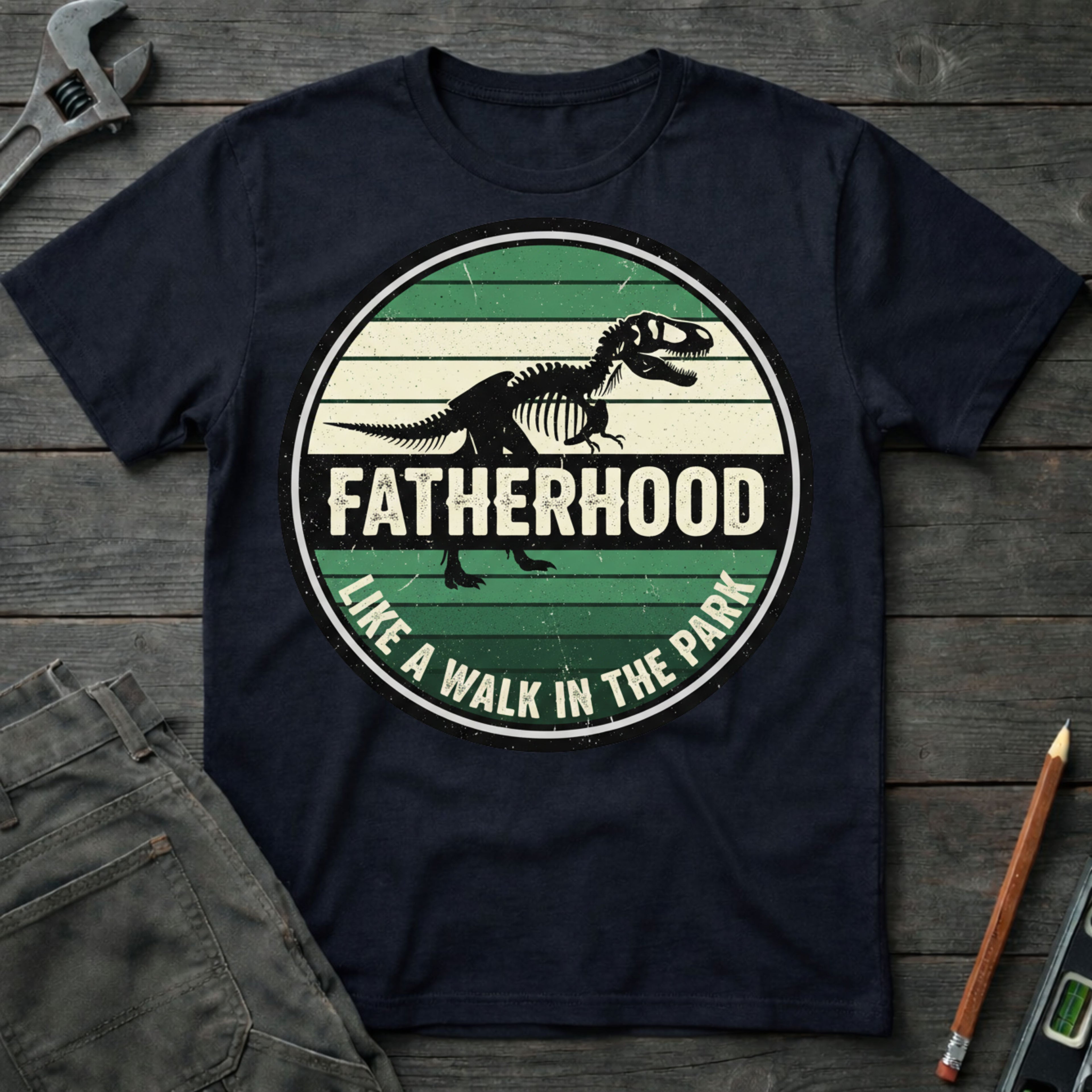 Fatherhood: A Walk in the Park Badge T-Shirt