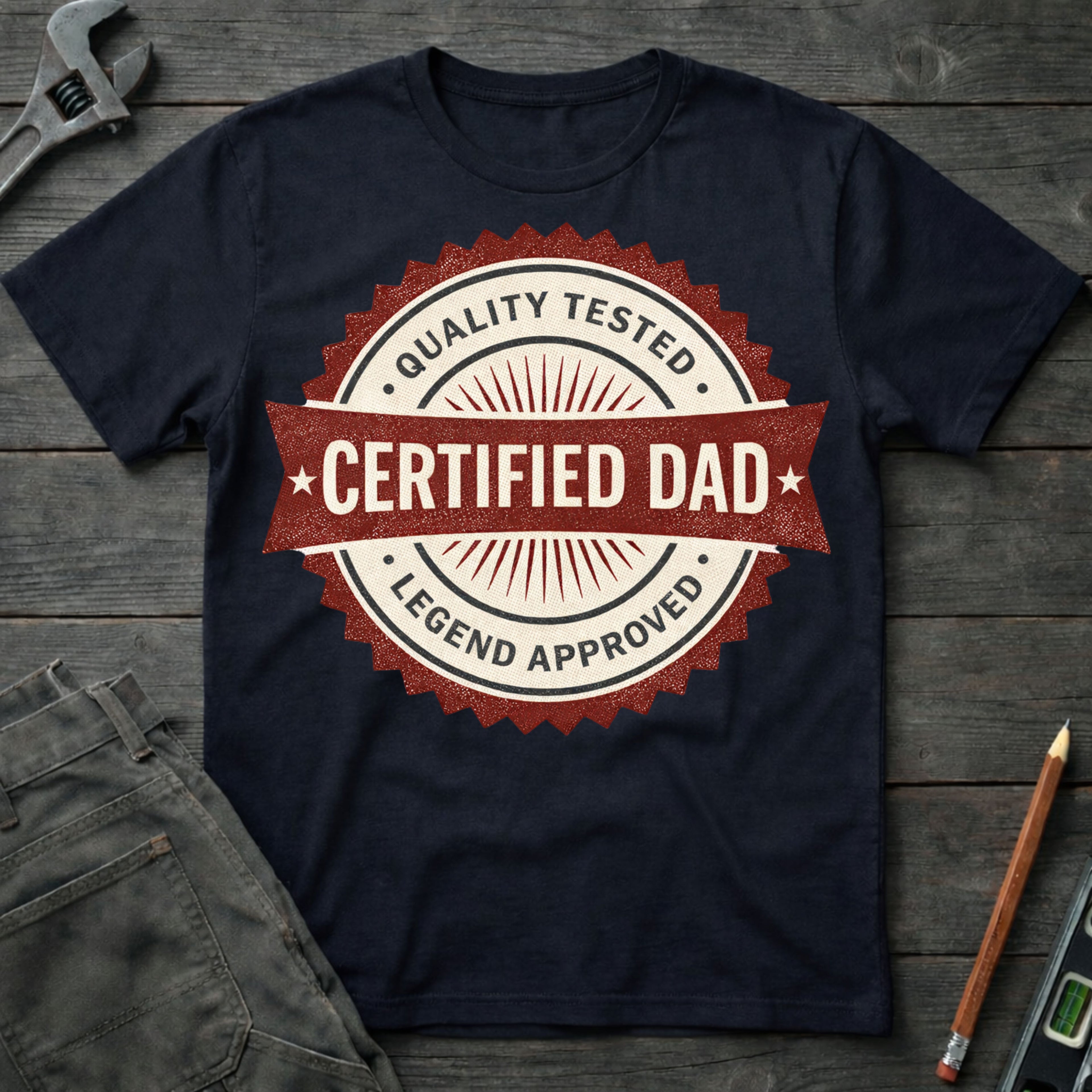 Certified Dad Badge T-Shirt