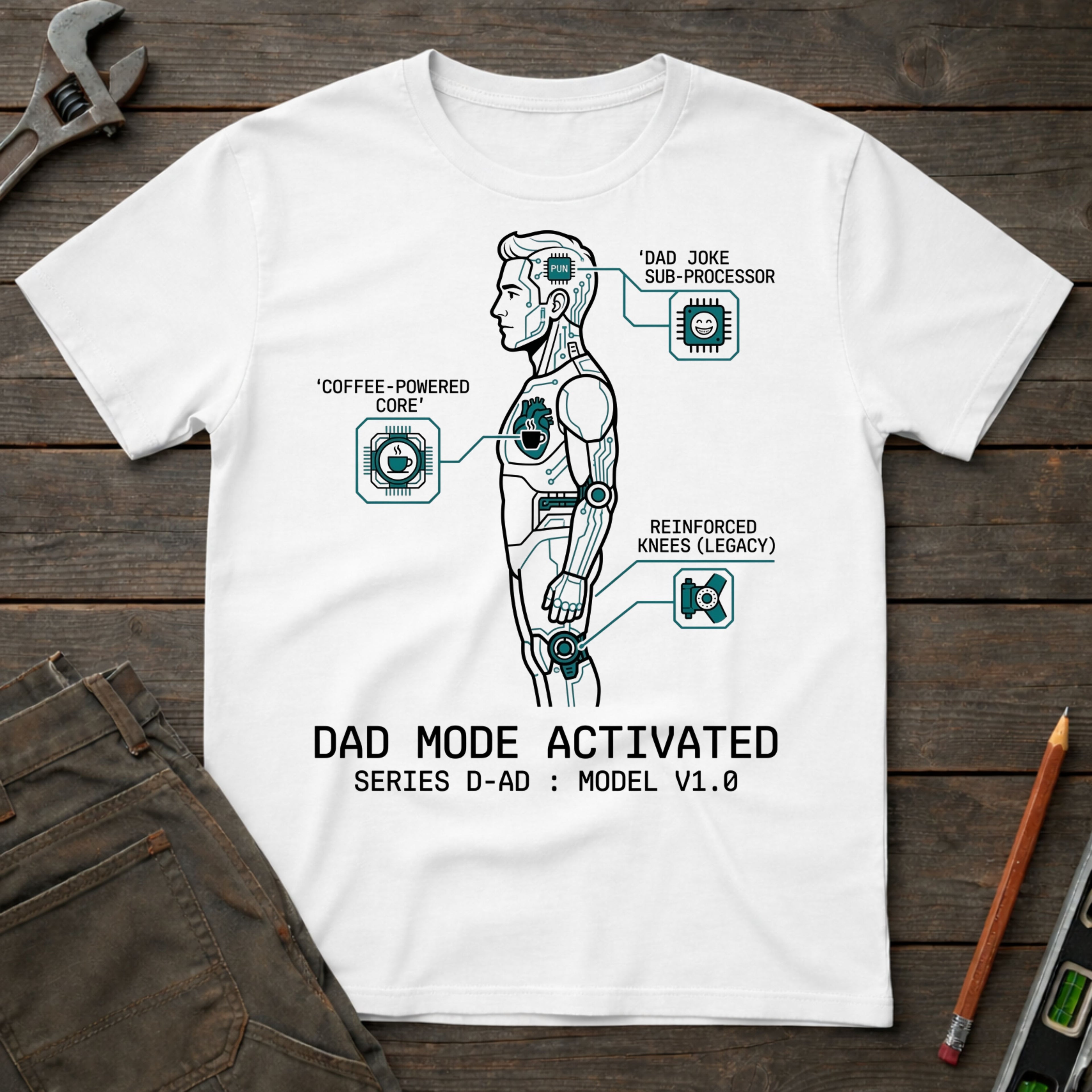 Dad Mode Activated Diagram T-Shirt