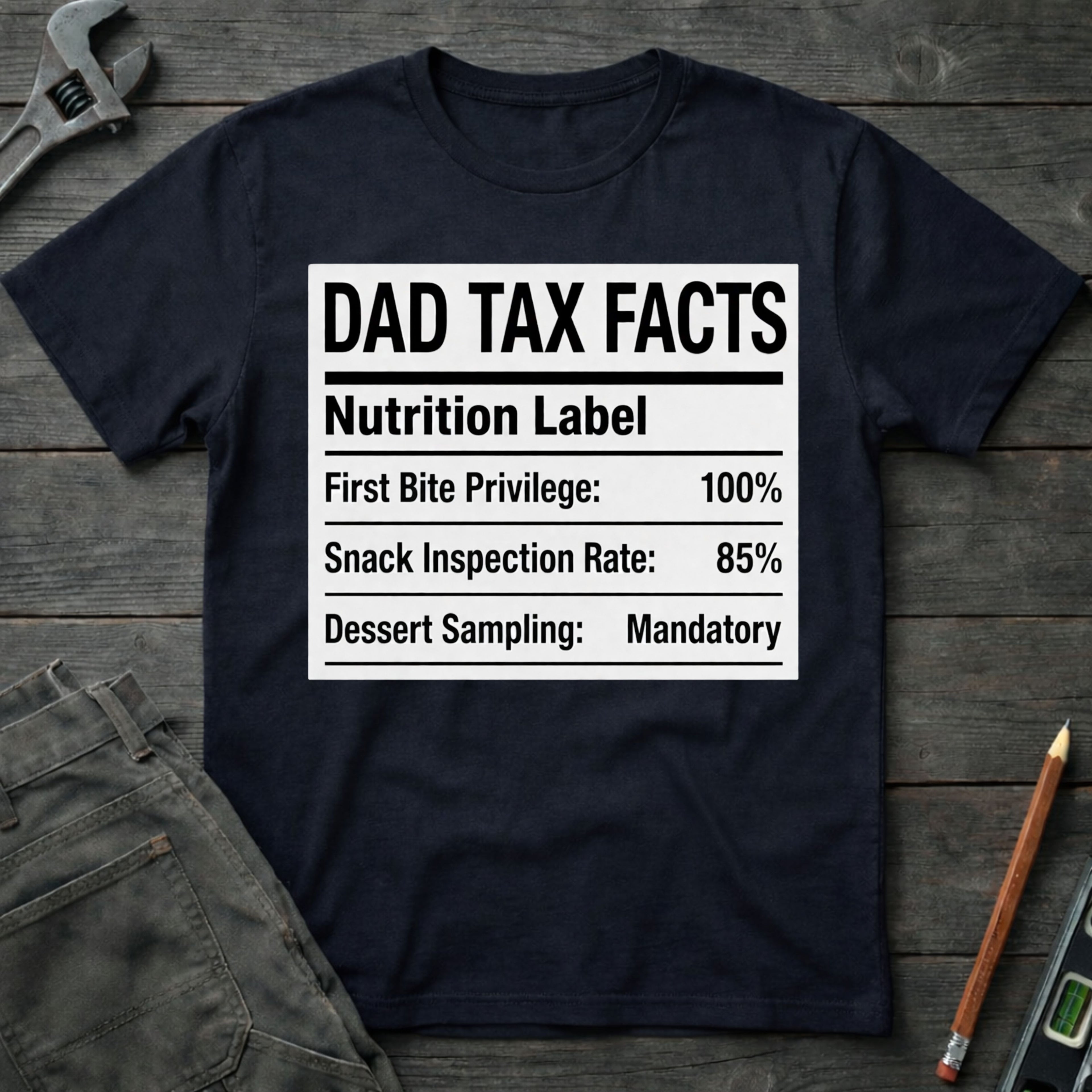 Dad Tax Nutrition Label T-Shirt