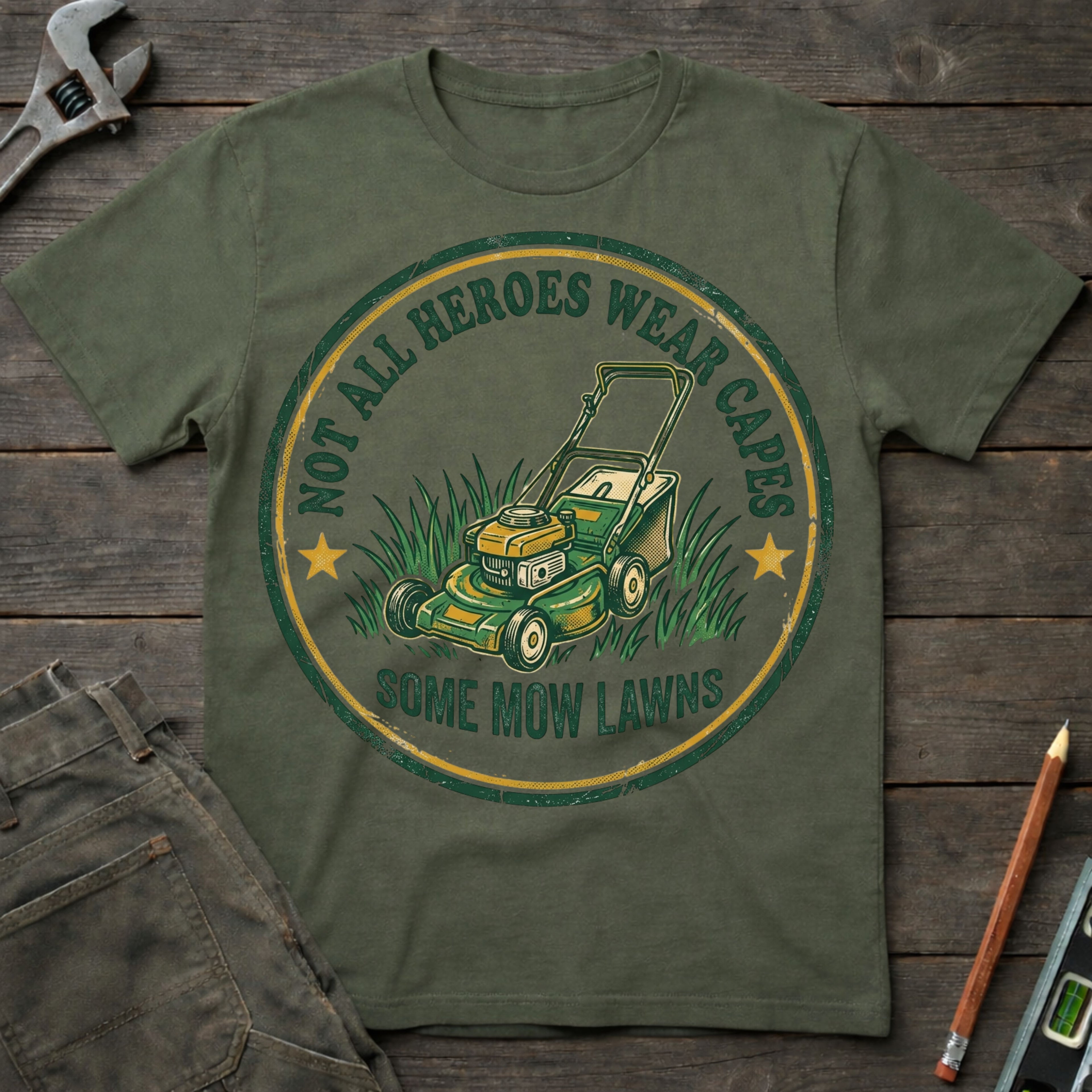 Some Heroes Mow Lawns T-Shirt