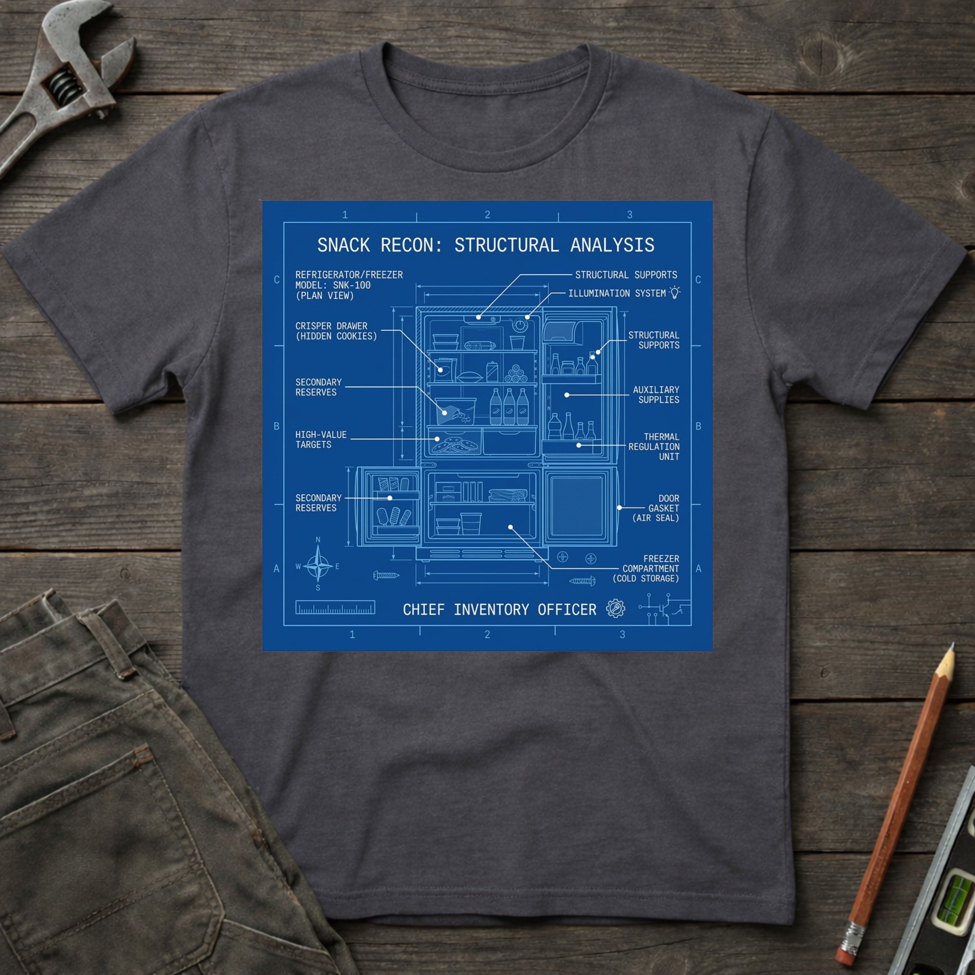 Snack Recon Diagram T-Shirt