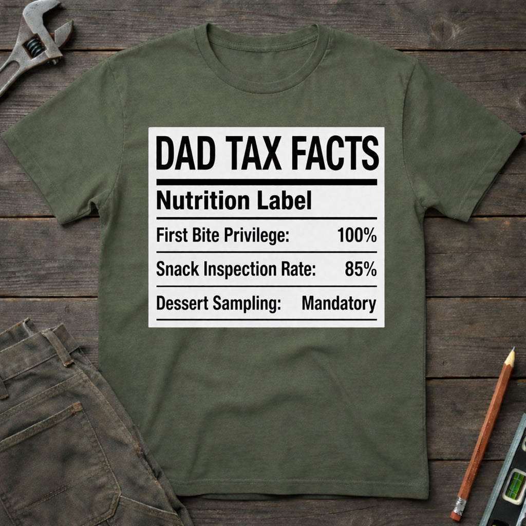 Dad Tax Nutrition Label T-Shirt