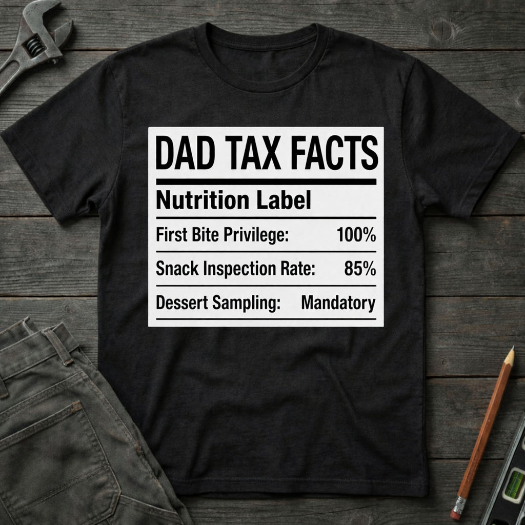 Dad Tax Nutrition Label T-Shirt