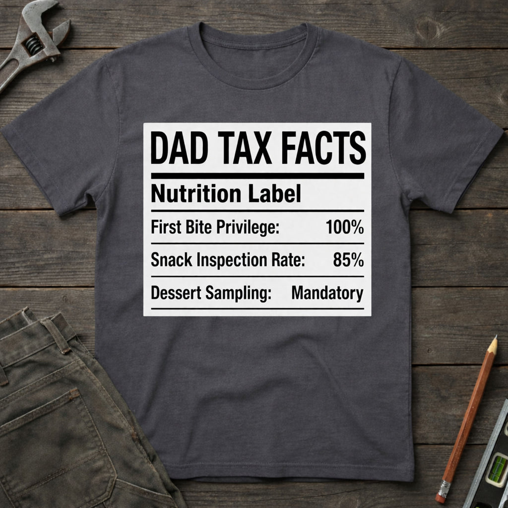 Dad Tax Nutrition Label T-Shirt