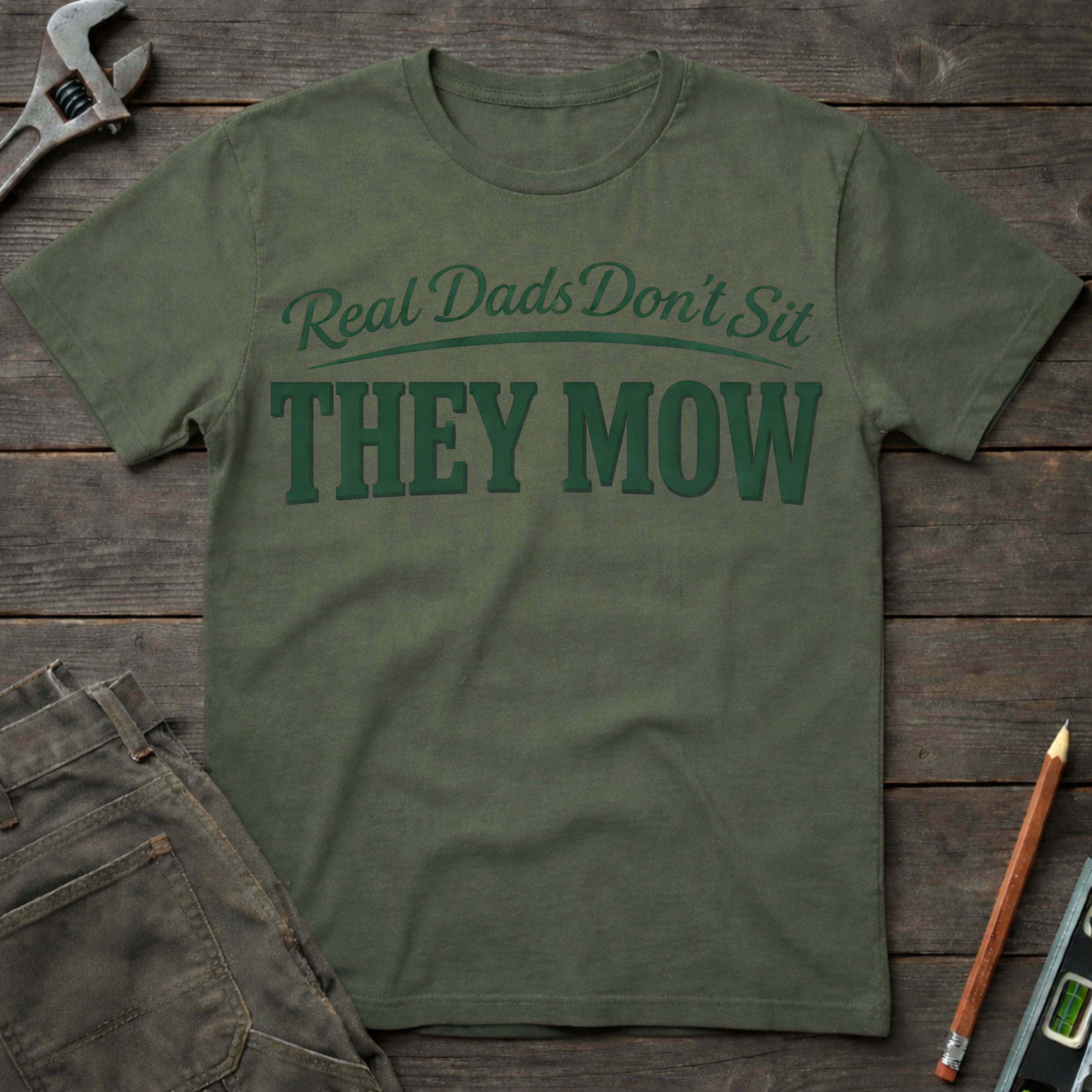 Real Dads Don't Sit, They Mow T-Shirt